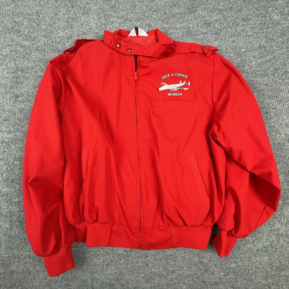 Vintage WestArk Jacket Mens XL Red Save A Connie Member Bomber USA Aviation